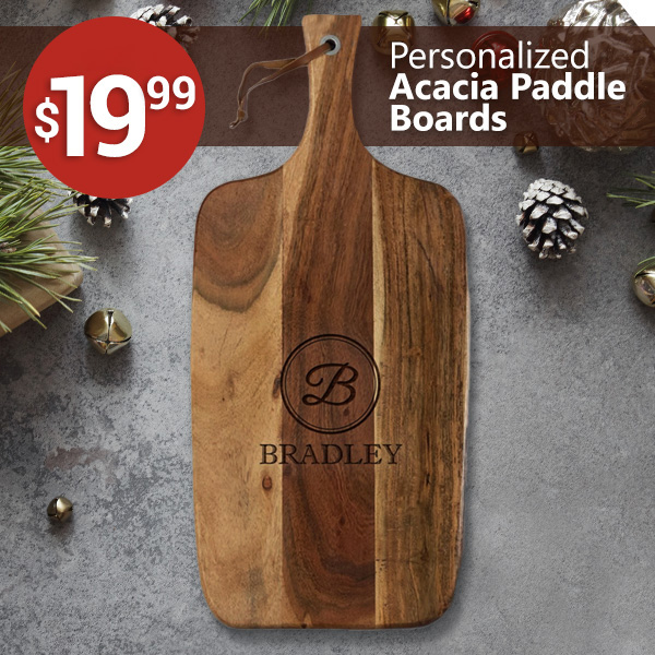 $14.99 Personalized Acacia Paddle Boards With Code: PADDLE14NS