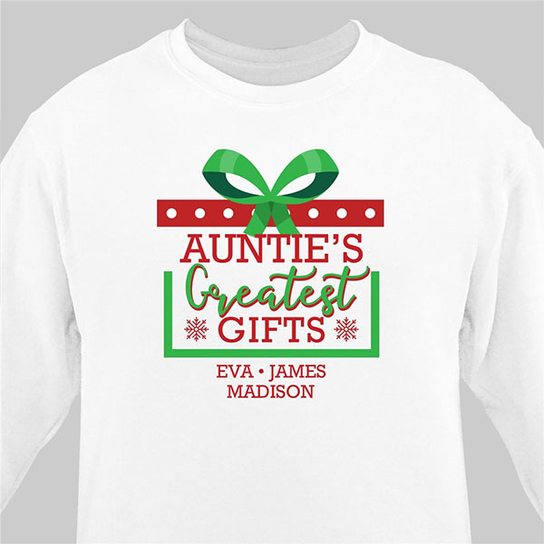 Personalized Greatest Gifts Holiday Sweatshirt