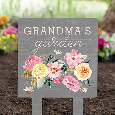 Personalized Floral Garden Square Yard Sign