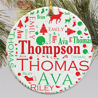 Word-Art Christmas Ornament