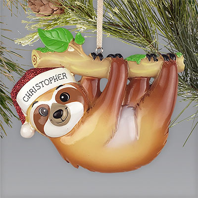 Personalized Sloth Ornament