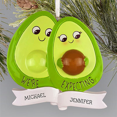 Personalized Avocado We're Expecting Ornament