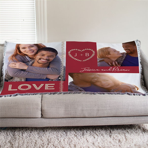 Personalized Couples Photo 50x60 Afghan Throw