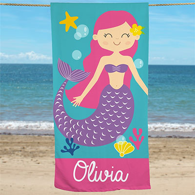 Personalized Mermaid Beach Towel