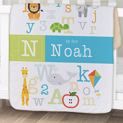 Personalized Alphabet Sherpa Blanket for Baby