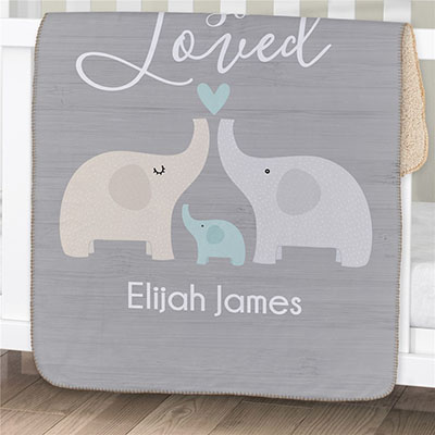 So Loved Personalized Sherpa Blanket for Baby