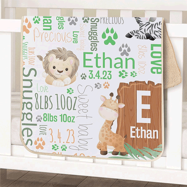$24.99 Personalized Baby Sherpa Blankets With Code: BABY24NS