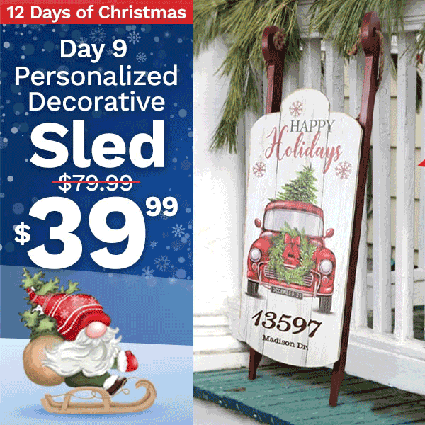 $39.99 Personalized Sled  No Code Needed