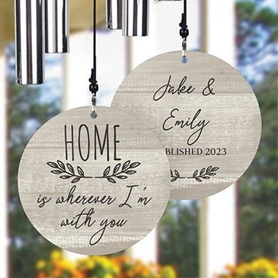 Personalized Wherever I'm With You Wind Chime
