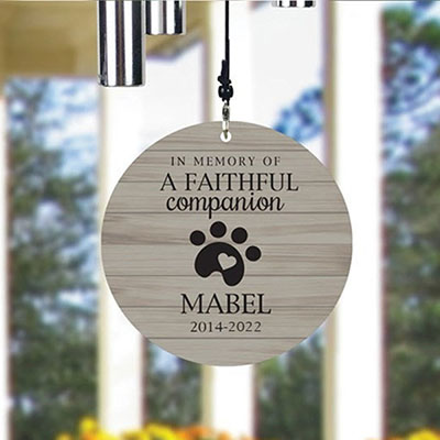 Engraved Faithful Companion Wind Chime