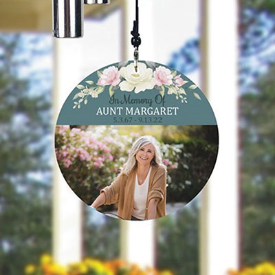 Personalized Floral with Photo Wind Chime