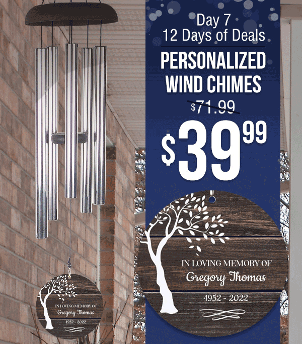 $39.99 Personalized Wind Chime With Code: WIND39LR