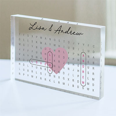 Personalized Couples Word Search Acrylic Keepsake