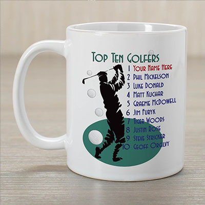 Top Ten Personalized Golfers Ceramic Coffee Mug