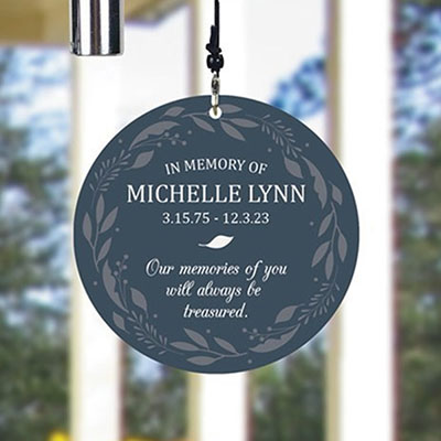 Personalized Memories of You with Wreath Wind Chime