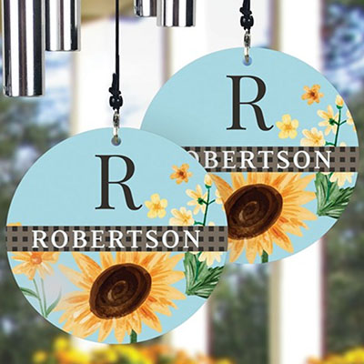 Personalized Sunflowers Wind Chime