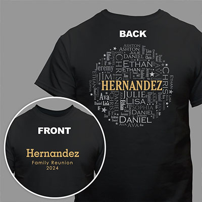 Personalized Double-Sided Word-Art Message Shirt