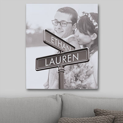 Personalized Photo Street Sign Canvas