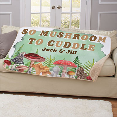 Personalized So Mushroom To Cuddle Sherpa Blanket