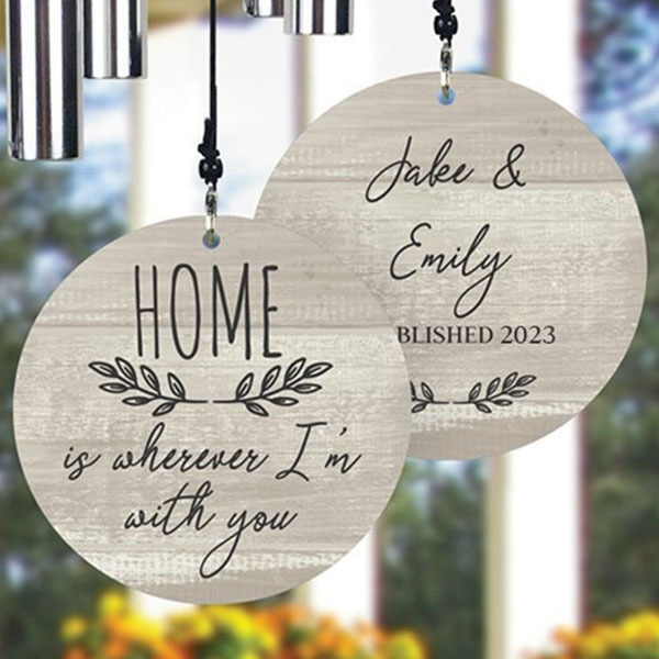 Personalized Wherever I'm With You Wind Chime