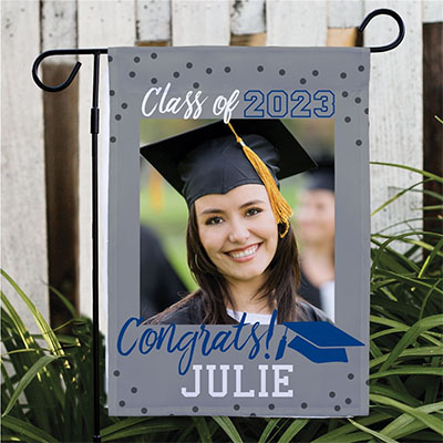 Personalized Class Of With Confetti Graduation Garden Flag