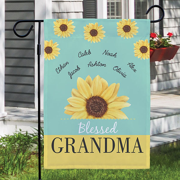 Personalized Blessed Sunflower Garden Flag