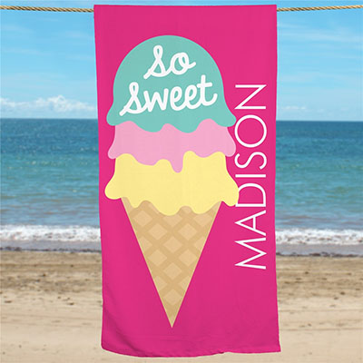 Personalized So Sweet Beach Towel