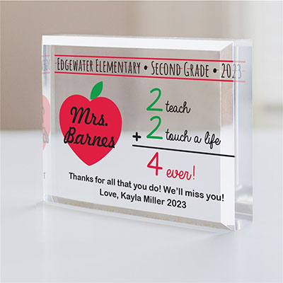 2+2 Personalized Teacher Keepsake