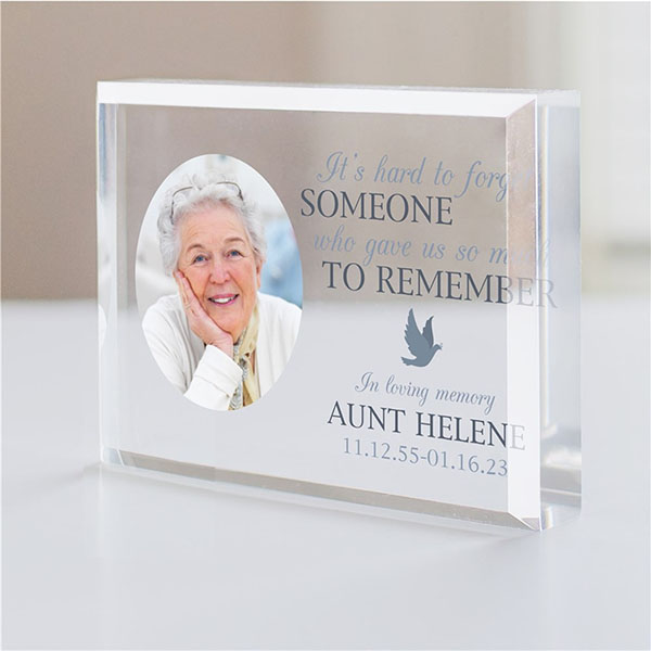 Personalized It's Hard to Forget Someone Acrylic Keepsake Block