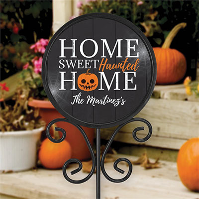 Personalized Home Sweet Haunted Home Round Magnetic Sign Set