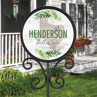 Personalized Home State Round Magnetic Sign Set