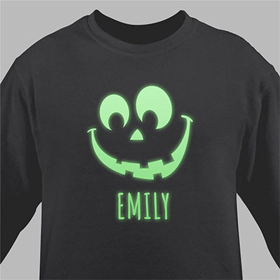 Personalized Halloween Glow in the Dark Sweatshirt