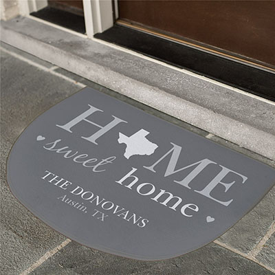 Personalized Home Sweet Home Half Moon Doormat