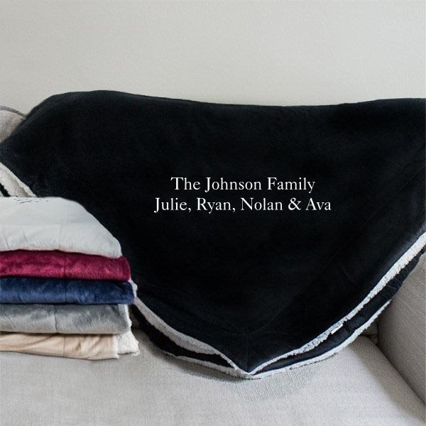 Embroidered Any Message Sherpa Blanket