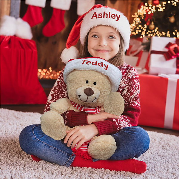 Personalized Christmas Bear Gift Set