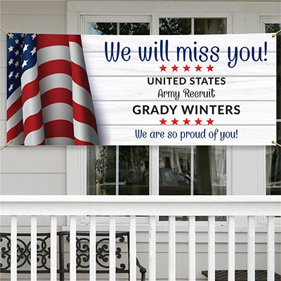 Personalized American Flag Banner