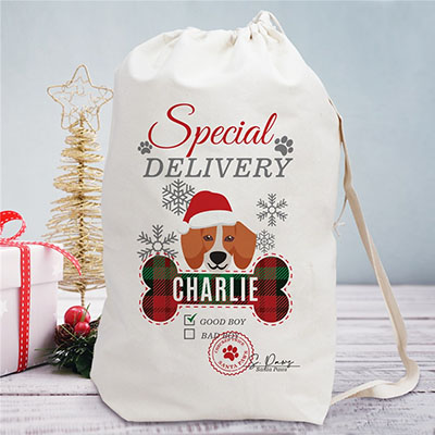 Personalized Special Delivery Dog Breed Gift Sack