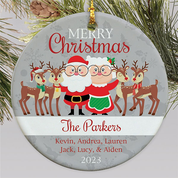 Personalized Santa Family Ornament