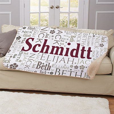 Personalized Family Word-Art Sherpa