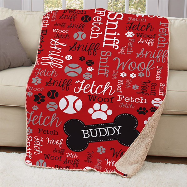 Personalized Pet Word-Art Sherpa Blanket