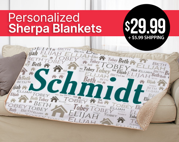 Personalized Sherpa Blankets - $29.99 + $5.99 Shipping With Code: COZY2MS