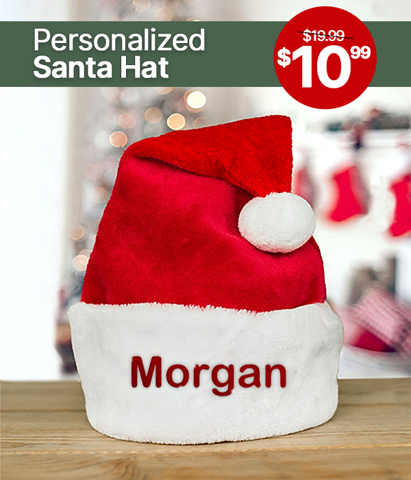 $10.99 Personalized Santa Hat With Code: SANTAHAT1MS