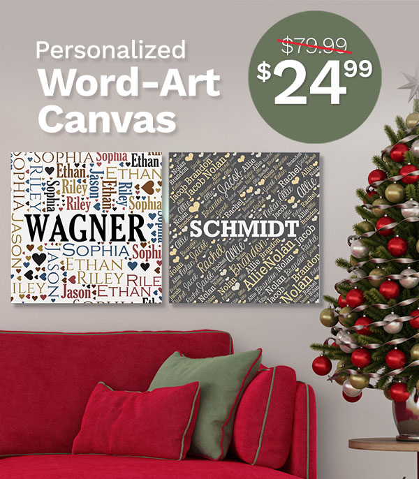 $79.99 crossed out Word-Art Canvas as low as $29.99, use code: CANVAS24LT