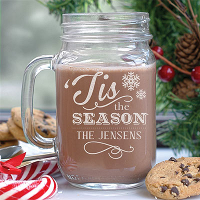 Personalized Holiday Mason Jar