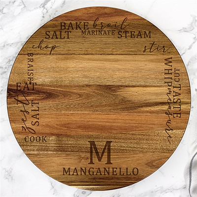 Engraved Cooking Words Lazy Susan