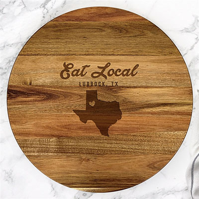 Engraved Eat Local Lazy Susan