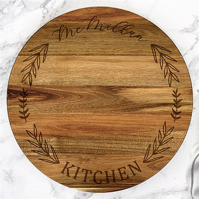 Engraved Family Name Kitchen Lazy Susan