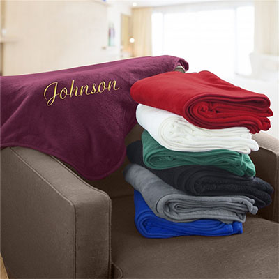 Embroidered Any Name Plush Fleece Blanket