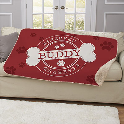 Personalized Reserved Dog Sherpa Blanket