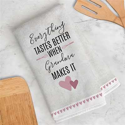 Personalized Everything Tastes Better Dish Towel